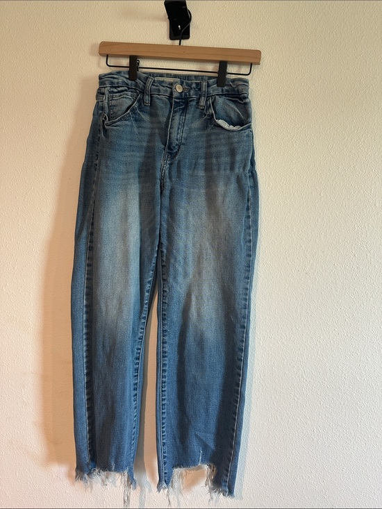 KanCan Denim - KanCan Light Blue Boyfriend Jeans with Frayed Hem